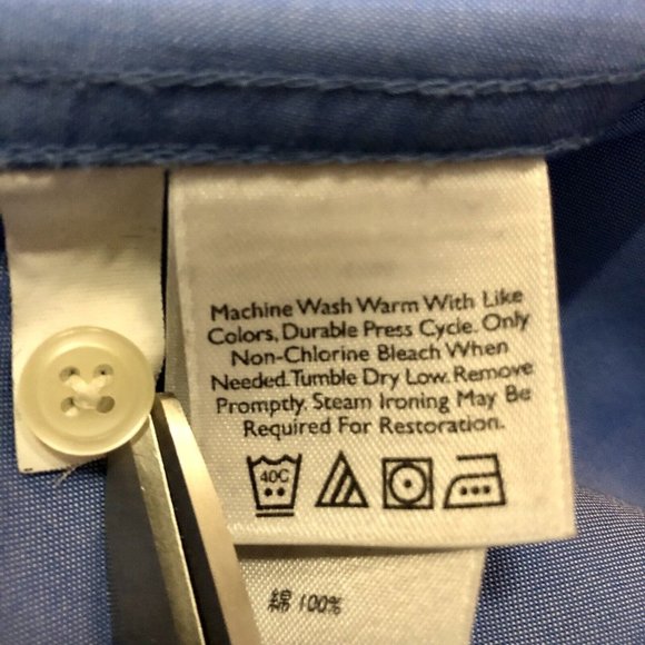 Eddie Bauer Wrinkle Resistant Blouse Womens XL Used Blue - Picture 8 of 12